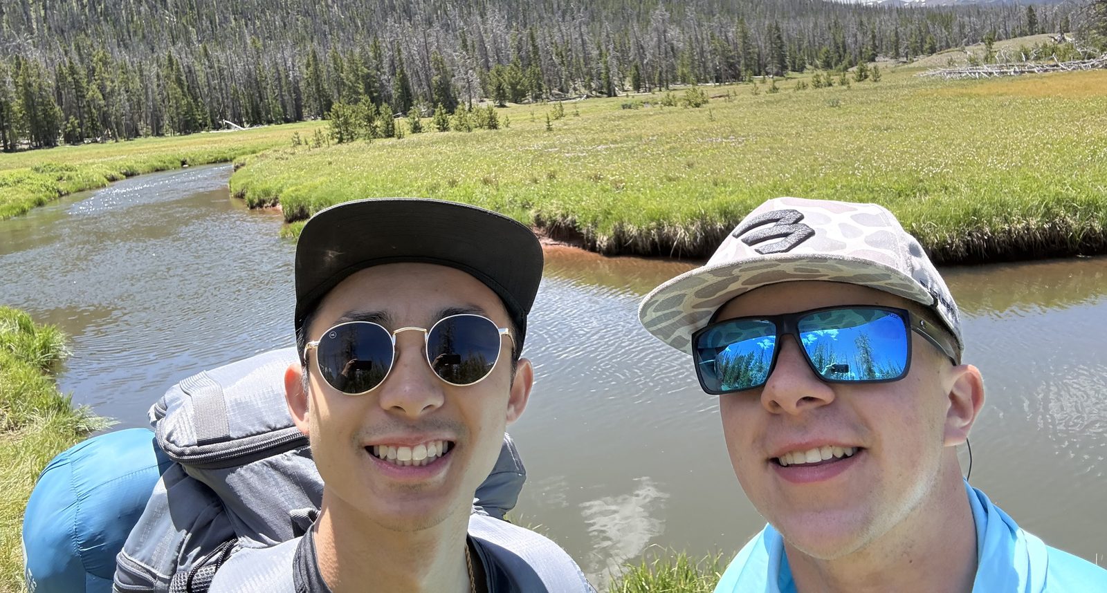 Adam and Hays backpacking in the high country of northern Utah.